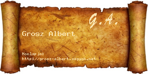 Grosz Albert névjegykártya